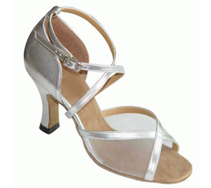 FeatherLite Dance Shoes Samantha Silver Leather and Mesh